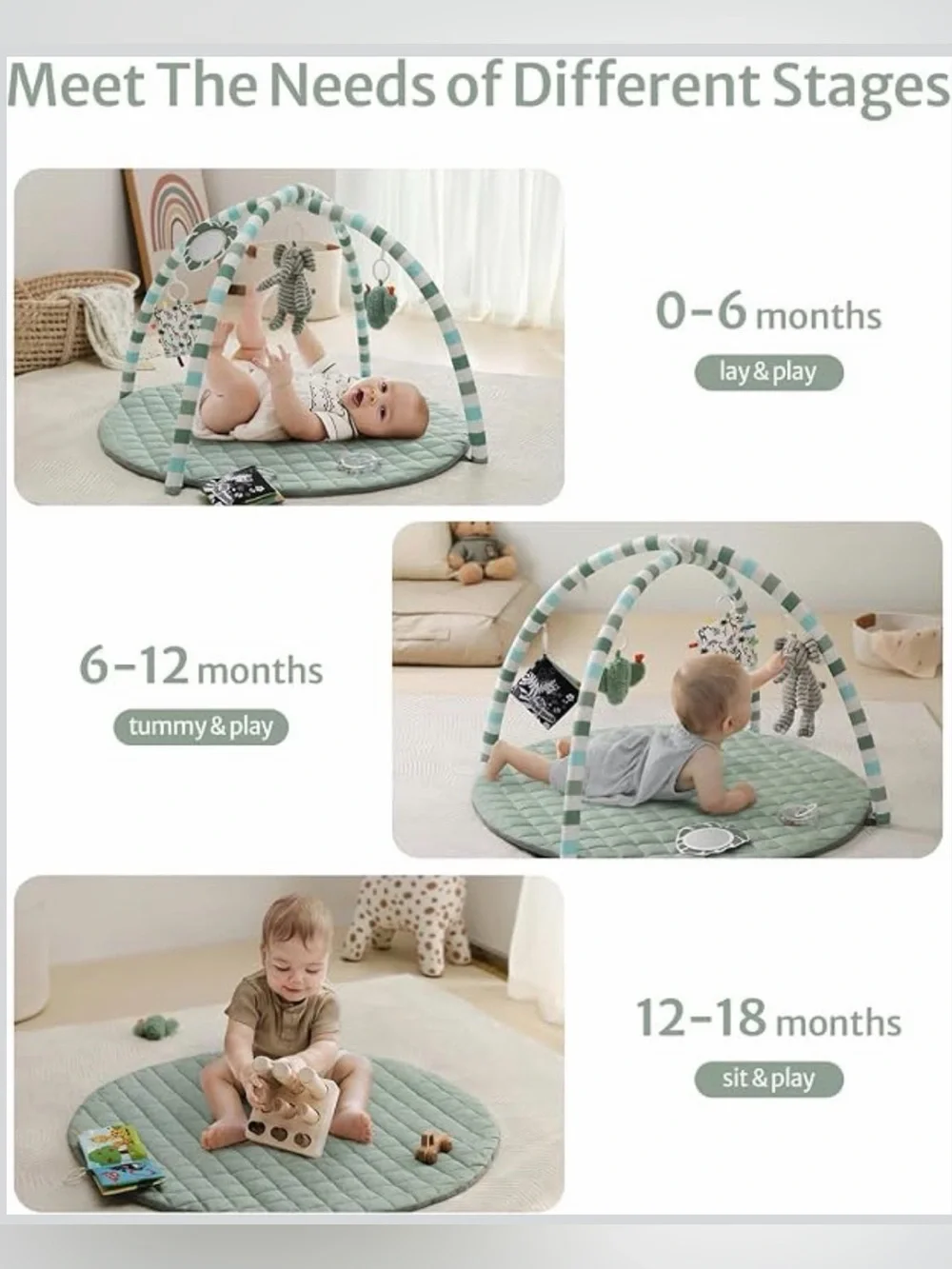 NWT - Blissful Diary - Baby play mat - Sage